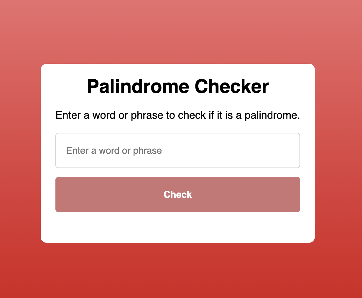 Palindrome checker