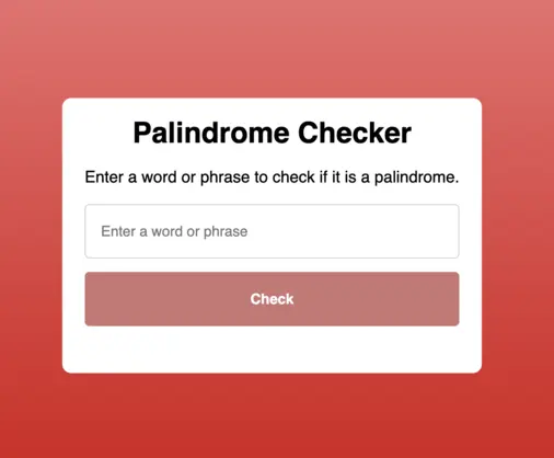 Palindrome checker